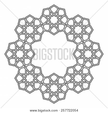 Vintage Round Frame In Retro Style, Barroco. Decorative Ornament, Element For Greeting Cards, Invita