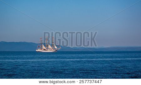 The Movement Of Sailing Ship Nadezhda In The Amur Bay Of The Bosporus Easern Strait Near The Russian