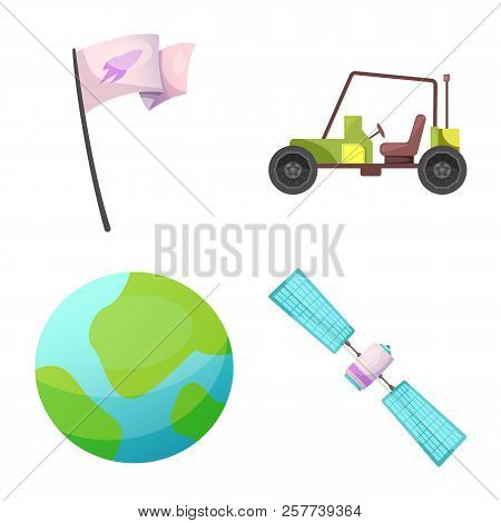Vector Design Of Mars And Space Logo. Set Of Mars And Planet Stock Symbol For Web.