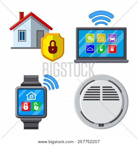 Vector Illustration Of Office And House Symbol. Set Of Office And System Stock Vector Illustration.