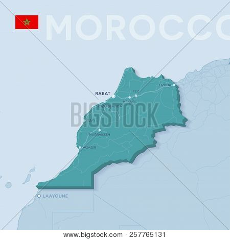 Verctor Map Of Cities And Roads In Morocco.