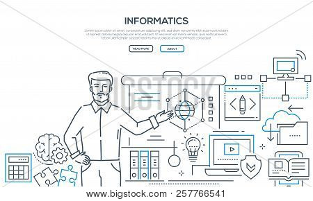 Informatics - Modern Colorful Line Design Style Banner