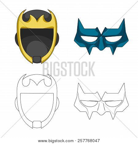 Vector Illustration Of Hero And Mask Icon. Set Of Hero And Superhero Vector Icon For Stock.