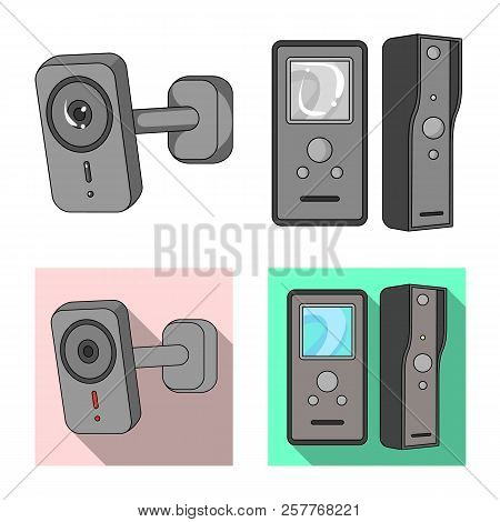 Isolated Object Of Cctv And Camera Icon. Collection Of Cctv And System Stock Symbol For Web.