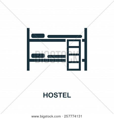 Hostel Icon. Monochrome Style Design From City Elements Icon Collection. Ui. Pixel Perfect Simple Pi