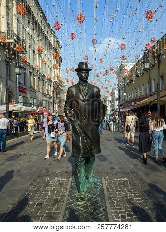 Moscow, Russia - Sep 9. 2018. Monument To Composer Sergei Prokofiev In Kamergersky Lane