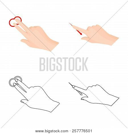 Vector Design Of Touchscreen And Hand Logo. Set Of Touchscreen And Touch Vector Icon For Stock.