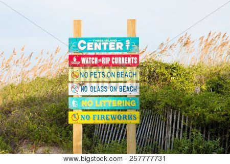 Signage At A Georgia Beach Outlining Rules