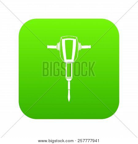 Pneumatic Plugger Hammer Icon Digital Green For Any Design Isolated On White Illustration