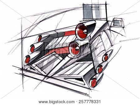 Sketch Project Is A Concept Of Multimedia Installation With An Acoustic System For Cars And Music Fe