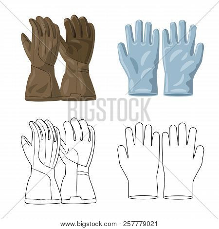 Vector Design Of Glove And Winter Symbol. Collection Of Glove And Equipment Stock Symbol For Web.