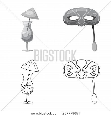 Vector Design Of Party And Birthday Logo. Set Of Party And Celebration Stock Vector Illustration.