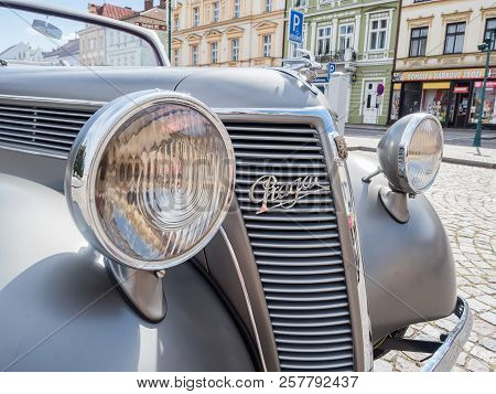 Vysoke Myto, Czech Republic - Sept. 09. 2018. Historical Car Praga Piccolo, 1938 Exposed Car On The 