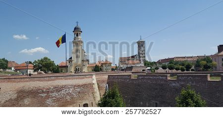 Alba Iulia, Romania, July 22, 2017: Citadel, Alba Iulia Fortress Complex,transylvania,romania