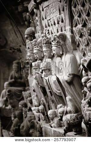 Dazu Rock Carvings as the World Heritage Site located in suburb Chongqing, China