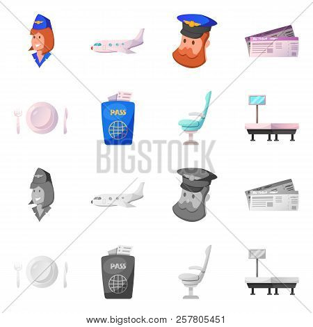 Vector Illustration Of Airport And Airplane Icon. Collection Of Airport And Plane Stock Vector Illus