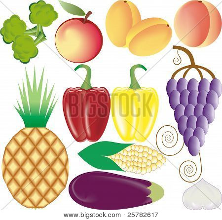 Frutta e verdura Vector Set