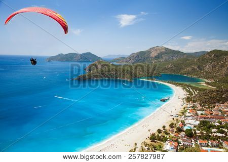 aerial view of Blue Lagoon in Oludeniz, Turkey