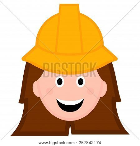Isolated Female Engineer Avatar. Vector Illustration Design