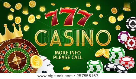 Online Casino Gamble Game Banner, Internet Gambling. Vector Of Poker Cards Or Aces, Golden Coins And