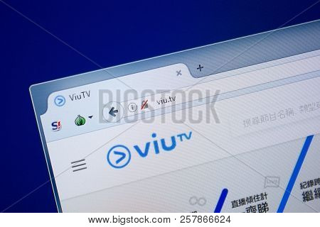 Ryazan, Russia - September 09, 2018: Homepage Of Viu Website On The Display Of Pc, Url - Viu.tv.