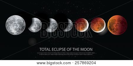 Total Eclipse Of The Moon Vector Illustration