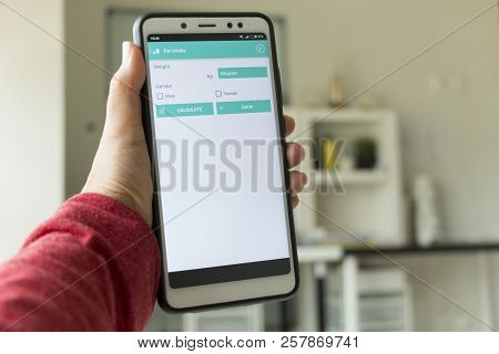 Negeri Sembilan,malaysia - August 29, 2018: Health Tracker Application On Smartphone. It Is To Keep