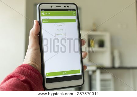Negeri Sembilan,malaysia - August 29, 2018: Health Tracker Application On Smartphone. It Is To Keep