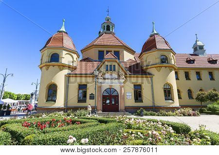 Sopot, Poland - June 5, 2018: Balneological Department At The Baltic Sea, Near The Sopot Pier