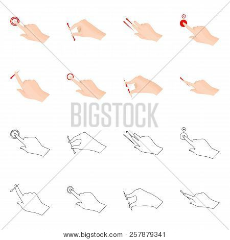 Vector Design Of Touchscreen And Hand Symbol. Set Of Touchscreen And Touch Vector Icon For Stock.