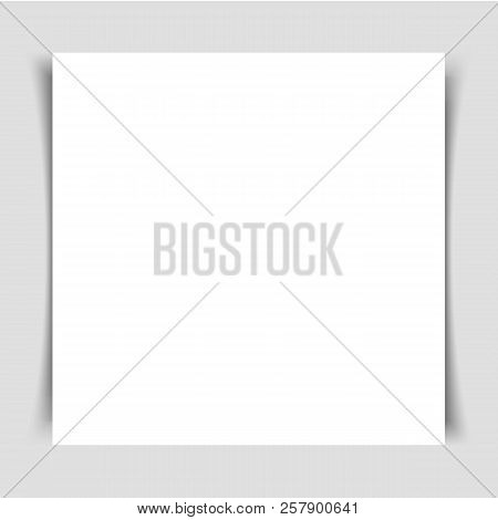 Mok-up Of Square Flyer With Shadow On A Gray Background