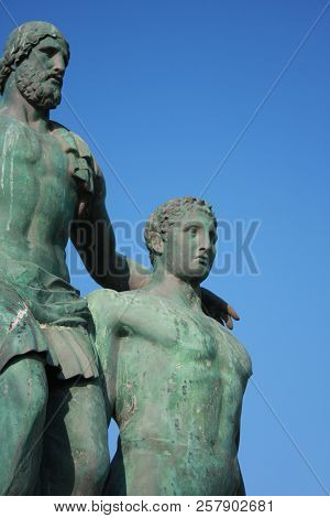 Rhodes: Sept 1, 2018 - Monument To Diagoras Family On Rhodes Island In Greece.