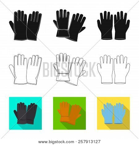 Vector Design Of Glove And Winter Symbol. Set Of Glove And Equipment Stock Vector Illustration.
