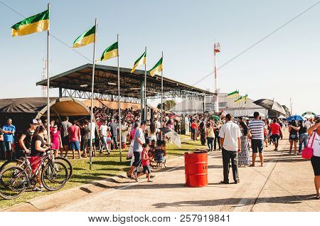 Campo Grande, Brazil - September 09, 2018: People At The Military Air Base To Visit The Portoes Aber