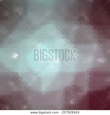 Abstract Illustration Of Square Red And Blue Colroful Mosaic Through Glass Bricks Background, Digita