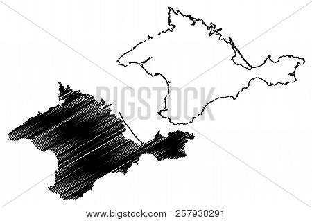 Crimea (russia, Subjects Of The Russian Federation, Republics Of Russia,  Crimean Peninsula) Map Vec