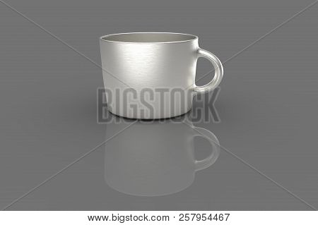 Coffee Mug 3d Render On Gray Background.