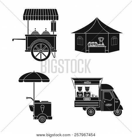 Vector Design Of Market And Exterior Logo. Set Of Market And Food Vector Icon For Stock.