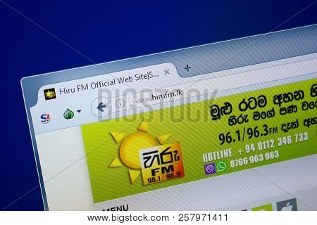Ryazan, Russia - September 09, 2018: Homepage Of Hiru Fm Website On The Display Of Pc, Url - Hirufm.