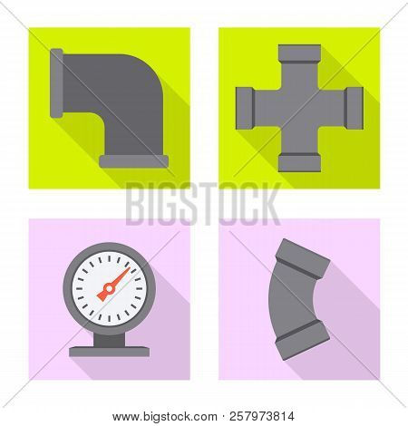 Isolated Object Of Pipe And Tube Symbol. Collection Of Pipe And Pipeline Vector Icon For Stock.