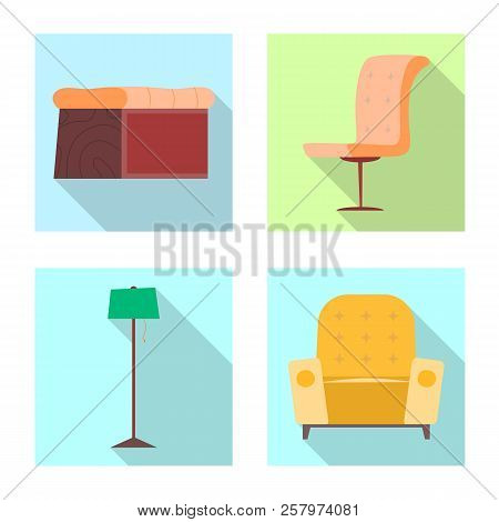 Vector Design Of Furniture And Apartment Icon. Set Of Furniture And Home Stock Symbol For Web.