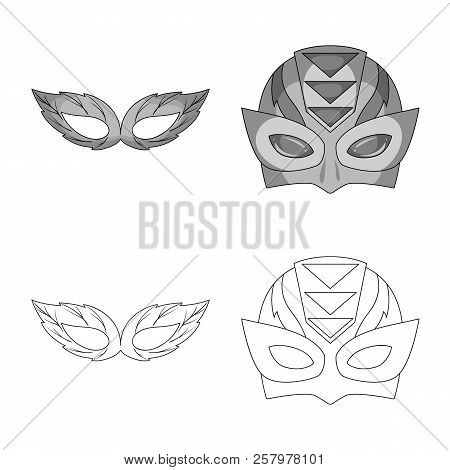 Vector Design Of Hero And Mask Icon. Set Of Hero And Superhero Vector Icon For Stock.