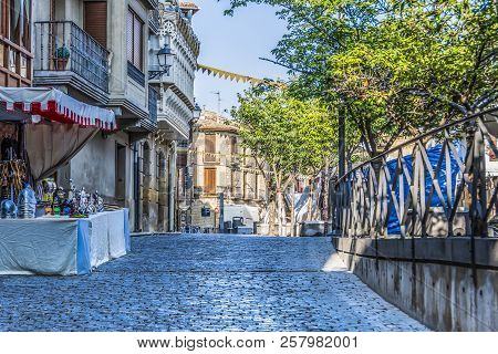 Street In The Center Of The Medieval City Of Olite. Navarre Spain