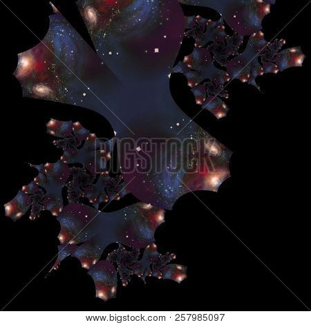 Multi layered universe. Fractal space. 3D rendering