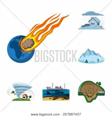 Vector Design Of Natural And Disaster Sign. Collection Of Natural And Risk Vector Icon For Stock.