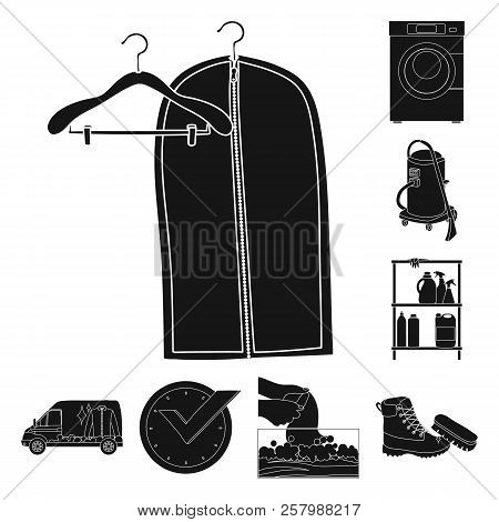 Vector Design Of Laundry And Clean Icon. Collection Of Laundry And Clothes Stock Symbol For Web.