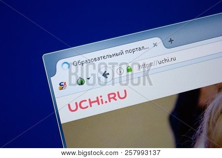 Ryazan, Russia - September 09, 2018: Homepage Of Uchi Website On The Display Of Pc, Url - Uchi.ru.