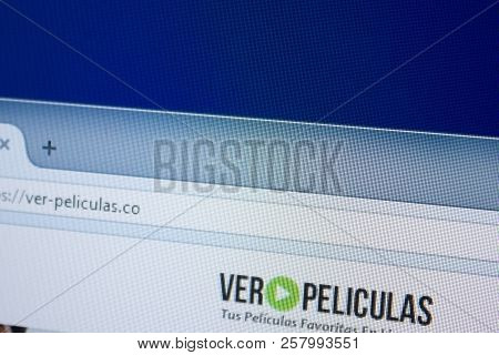 Ryazan, Russia - September 09, 2018: Homepage Of Ver-peliculas Website On The Display Of Pc, Url - V