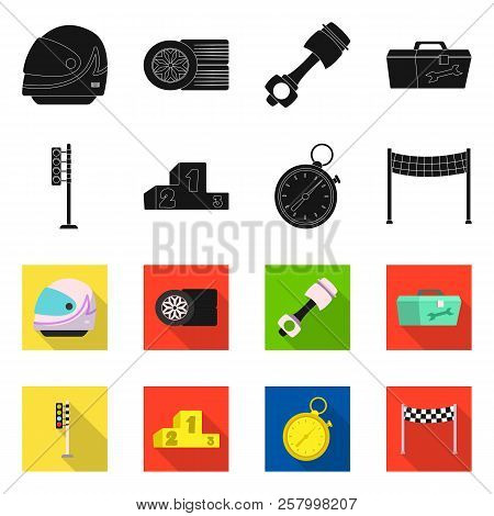 Vector Design Of Car And Rally Icon. Collection Of Car And Race Stock Vector Illustration.