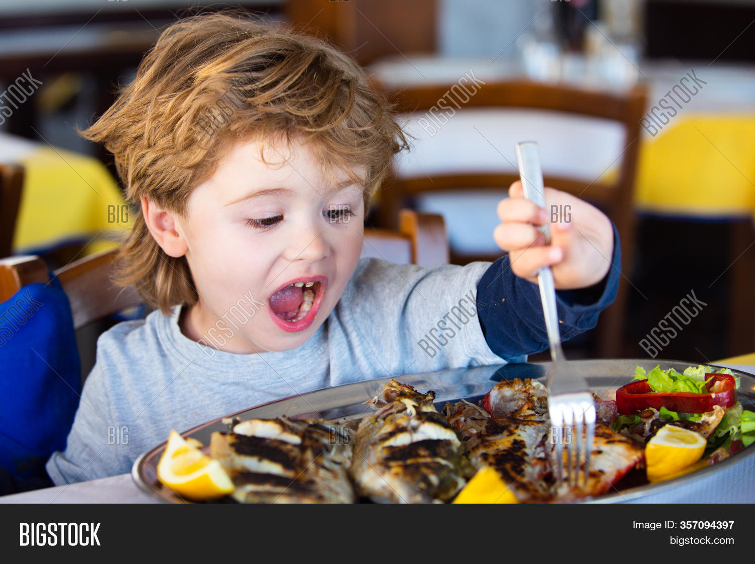 Excited Child Eats Sea Image & Photo (Free Trial) Bigstock
